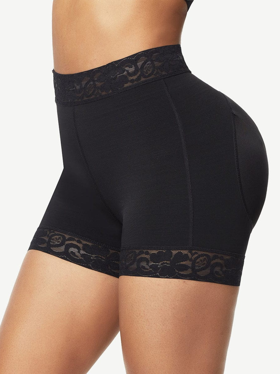 Lace-Trim Lift-Enhancing High-Waist Shapewear Shorts
