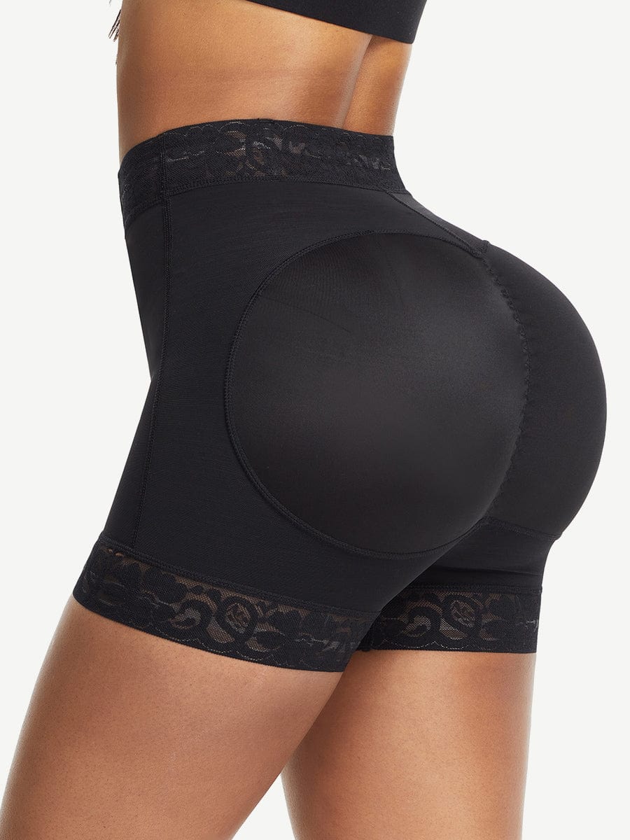 Lace-Trim Lift-Enhancing High-Waist Shapewear Shorts