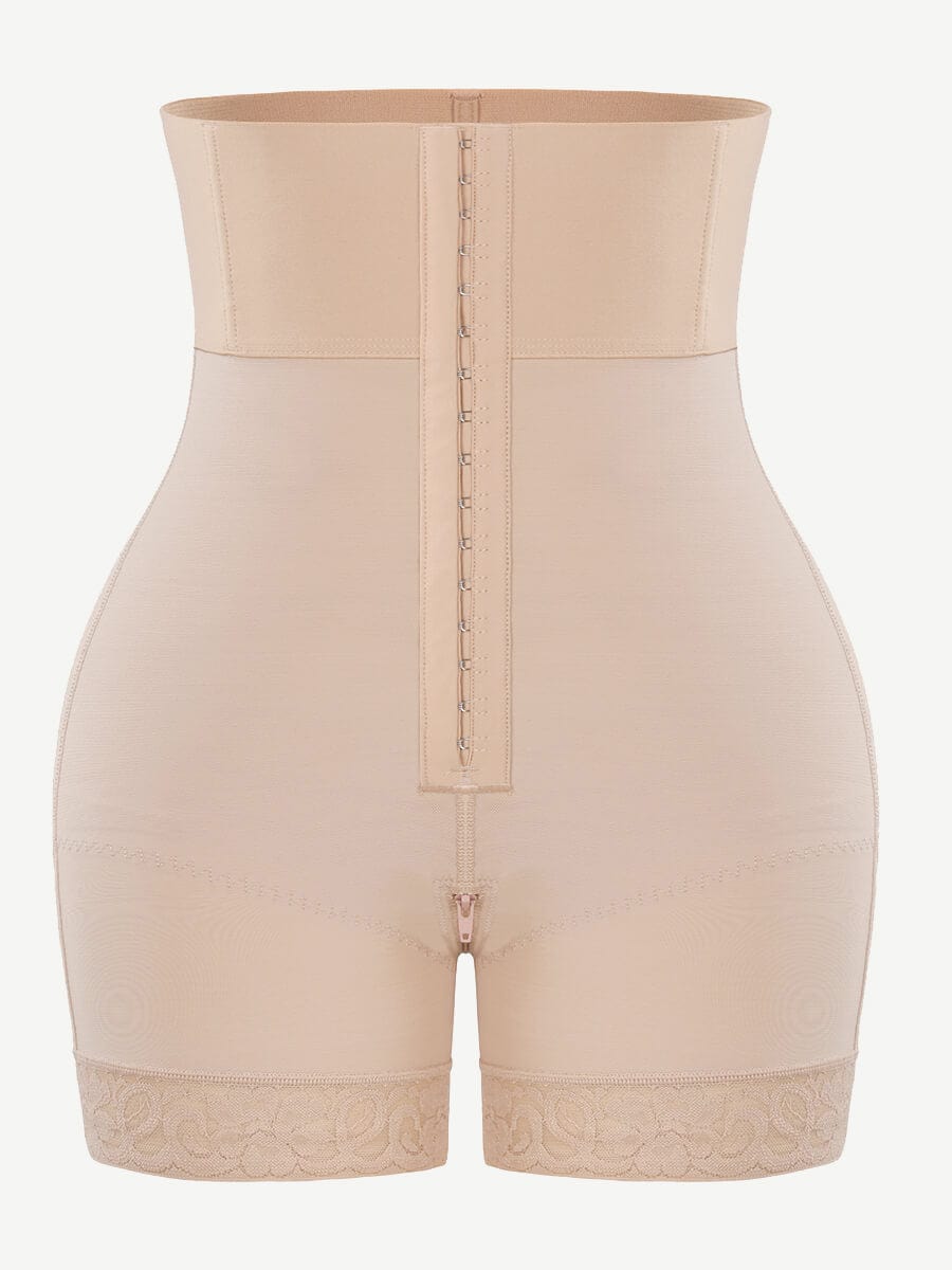 Zip-Front High-Waist Sculpting Shapewear Shorts