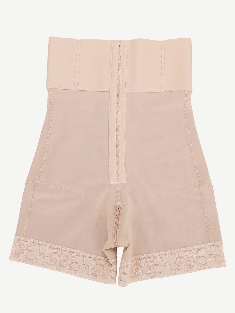 Zip-Front High-Waist Sculpting Shapewear Shorts