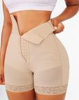 Zip-Front High-Waist Sculpting Shapewear Shorts