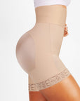 Zip-Front High-Waist Sculpting Shapewear Shorts