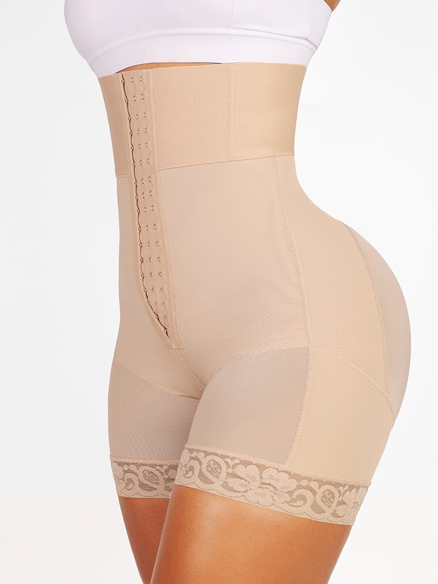 Zip-Front High-Waist Sculpting Shapewear Shorts