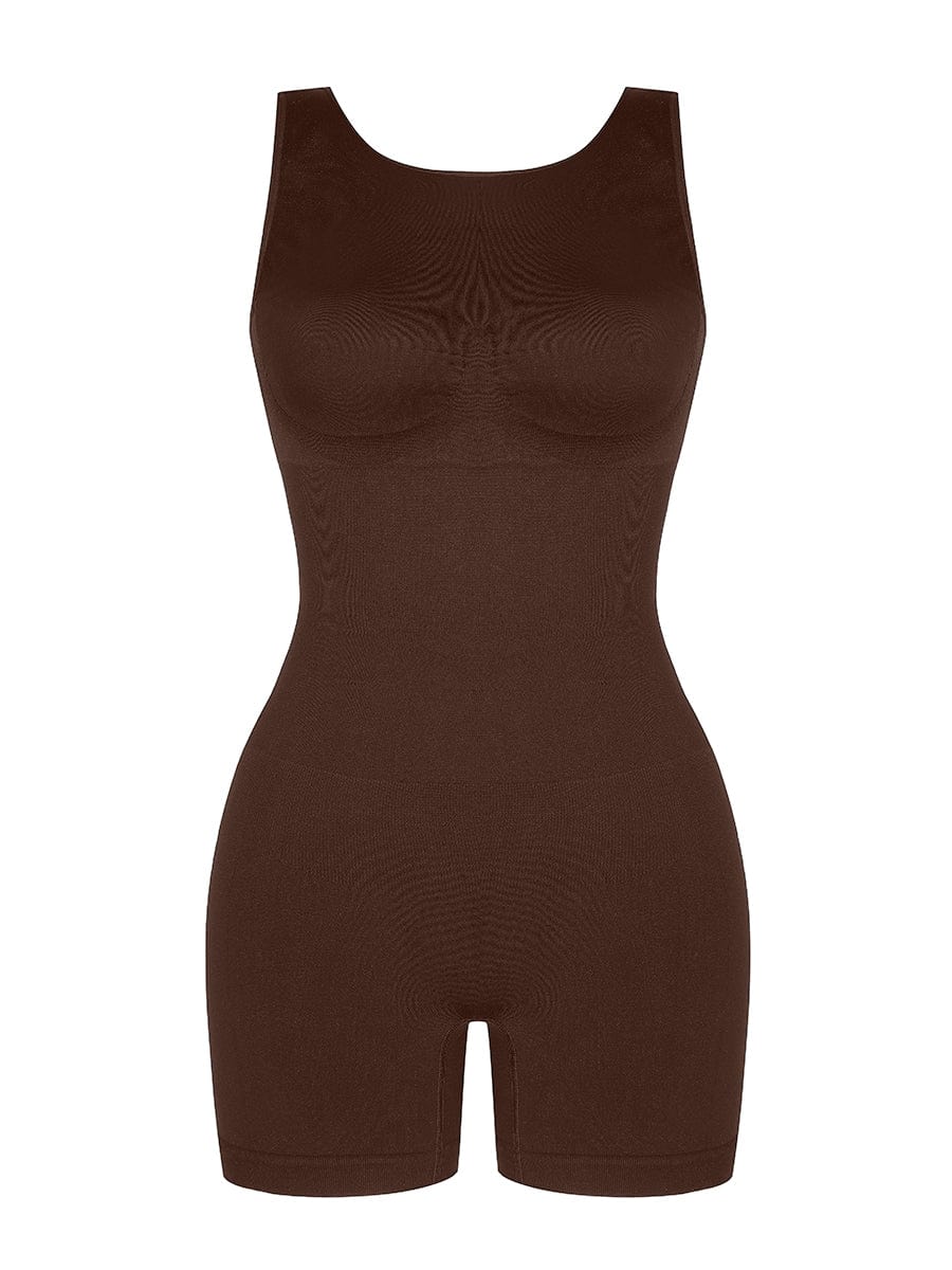 Seamless Sculpting Short Bodysuit with Open Back