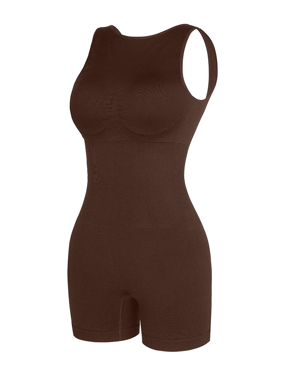 Seamless Sculpting Short Bodysuit with Open Back