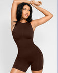 Seamless Sculpting Short Bodysuit with Open Back