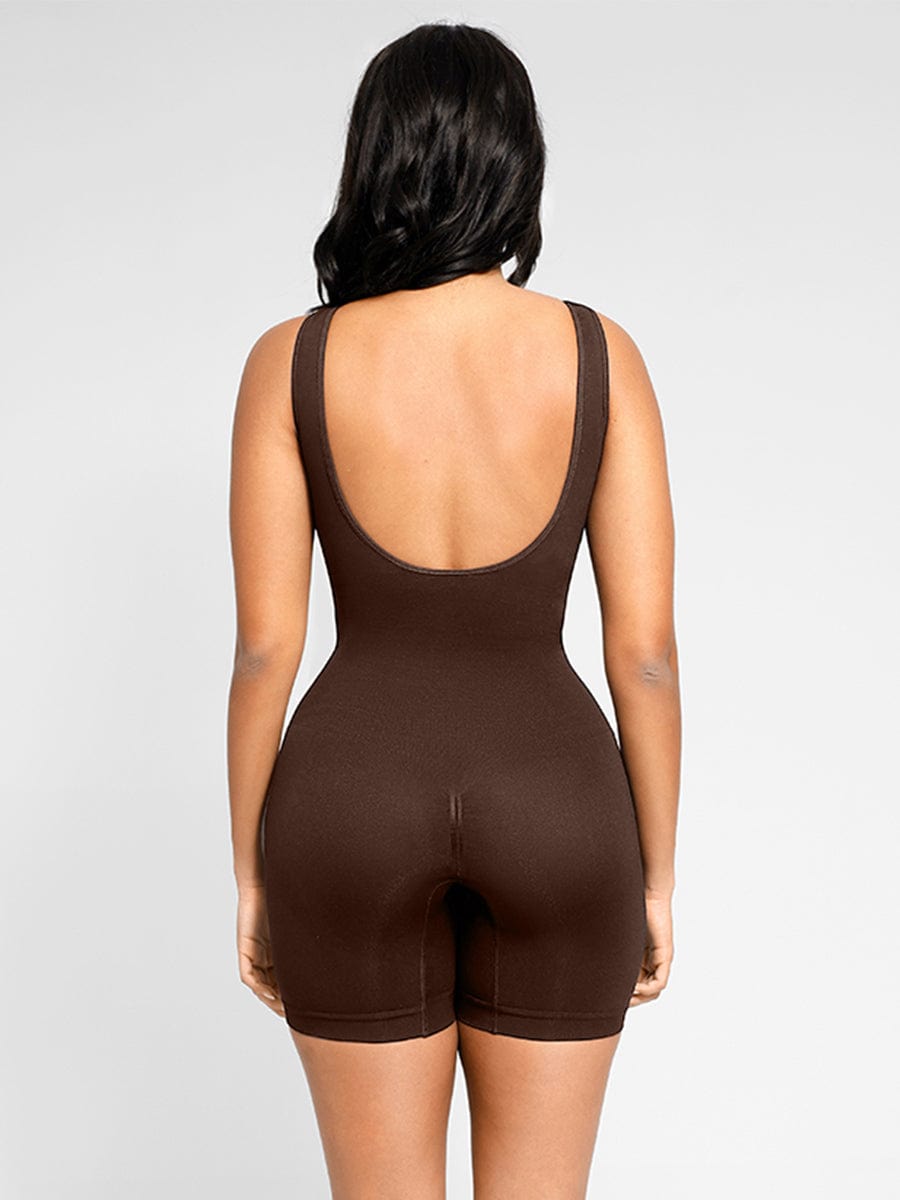 Seamless Sculpting Short Bodysuit with Open Back