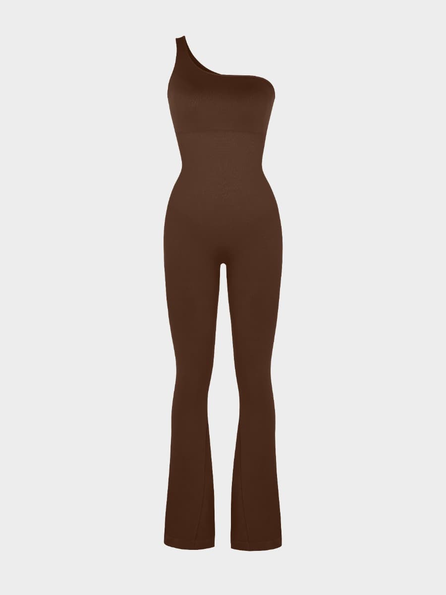 Seamless One-Shoulder Sculpting Full-Length Jumpsuit