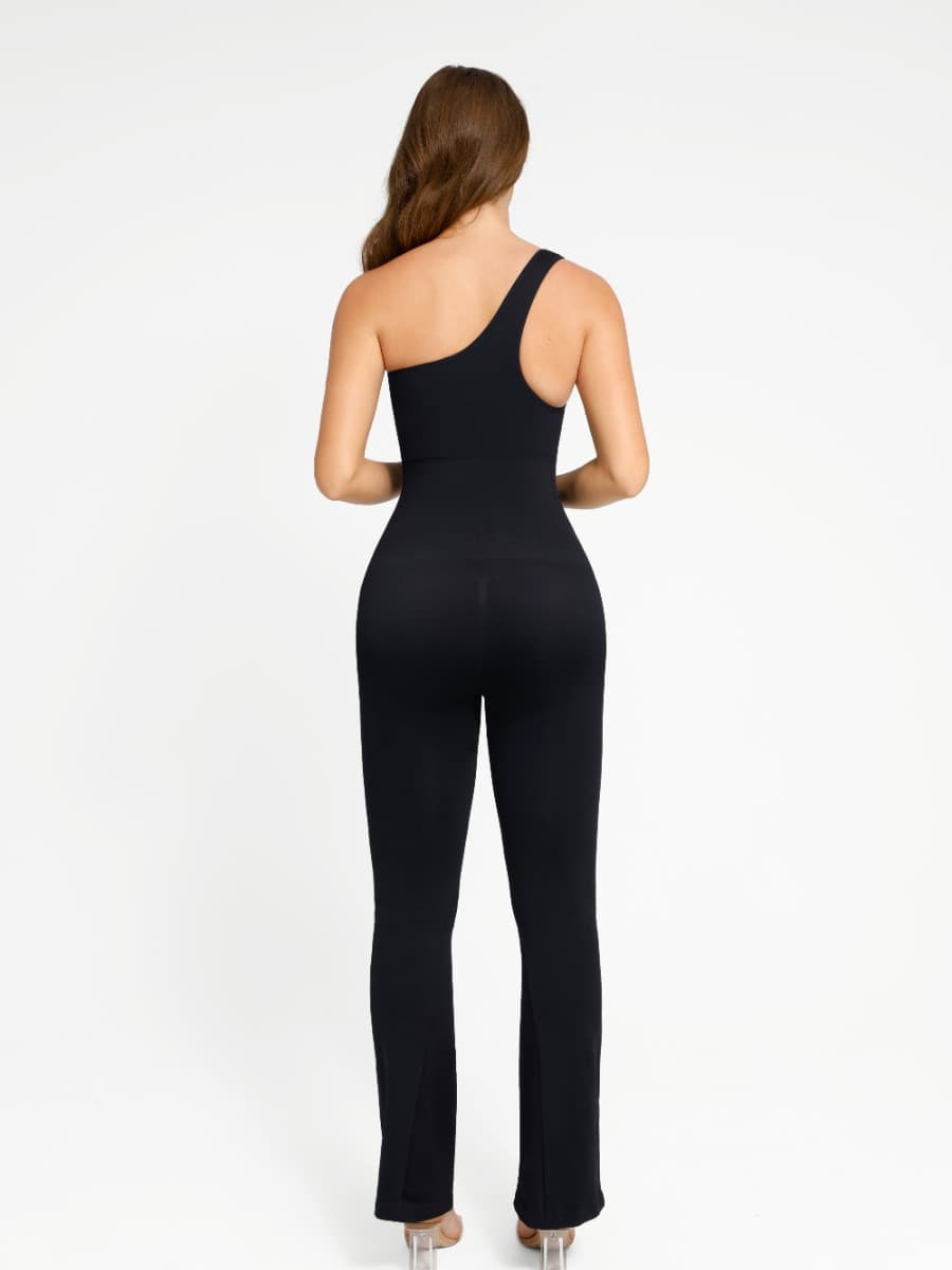 Seamless One-Shoulder Sculpting Full-Length Jumpsuit