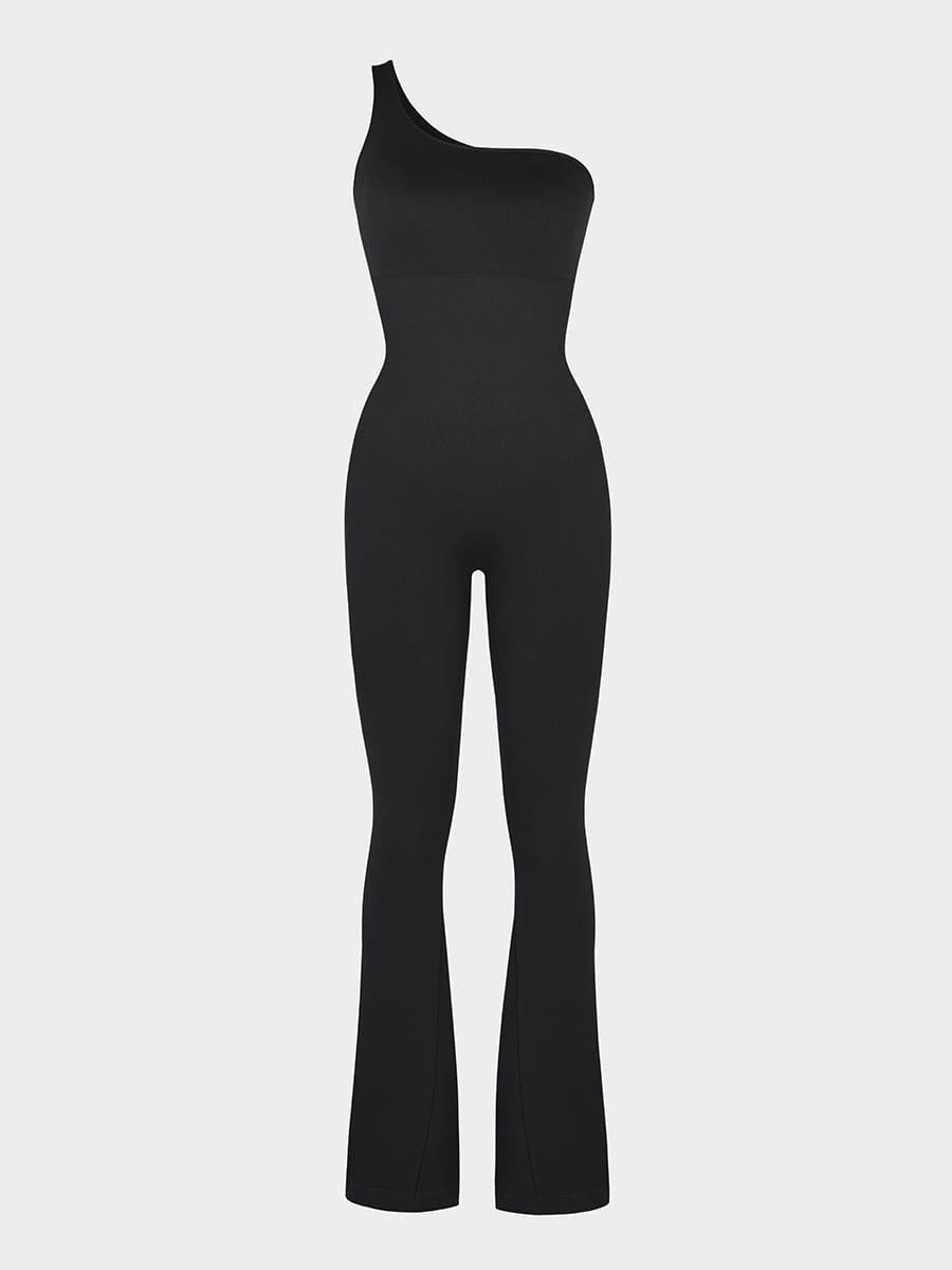Seamless One-Shoulder Sculpting Full-Length Jumpsuit
