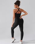Seamless Sculpting Full-Length Jumpsuit with Cross-Back Straps