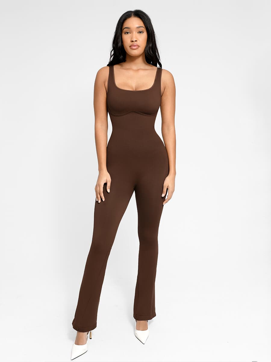 Seamless Sculpting Sleeveless Flared Jumpsuit