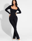 Square-Neck Seamless Sculpting Full-Length Jumpsuit