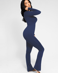 Square-Neck Seamless Sculpting Full-Length Jumpsuit