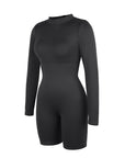 Second-Skin Long-Sleeve Sculpting Short Jumpsuit