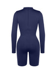 Second-Skin Long-Sleeve Sculpting Short Jumpsuit