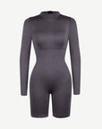 Second-Skin Long-Sleeve Sculpting Short Jumpsuit
