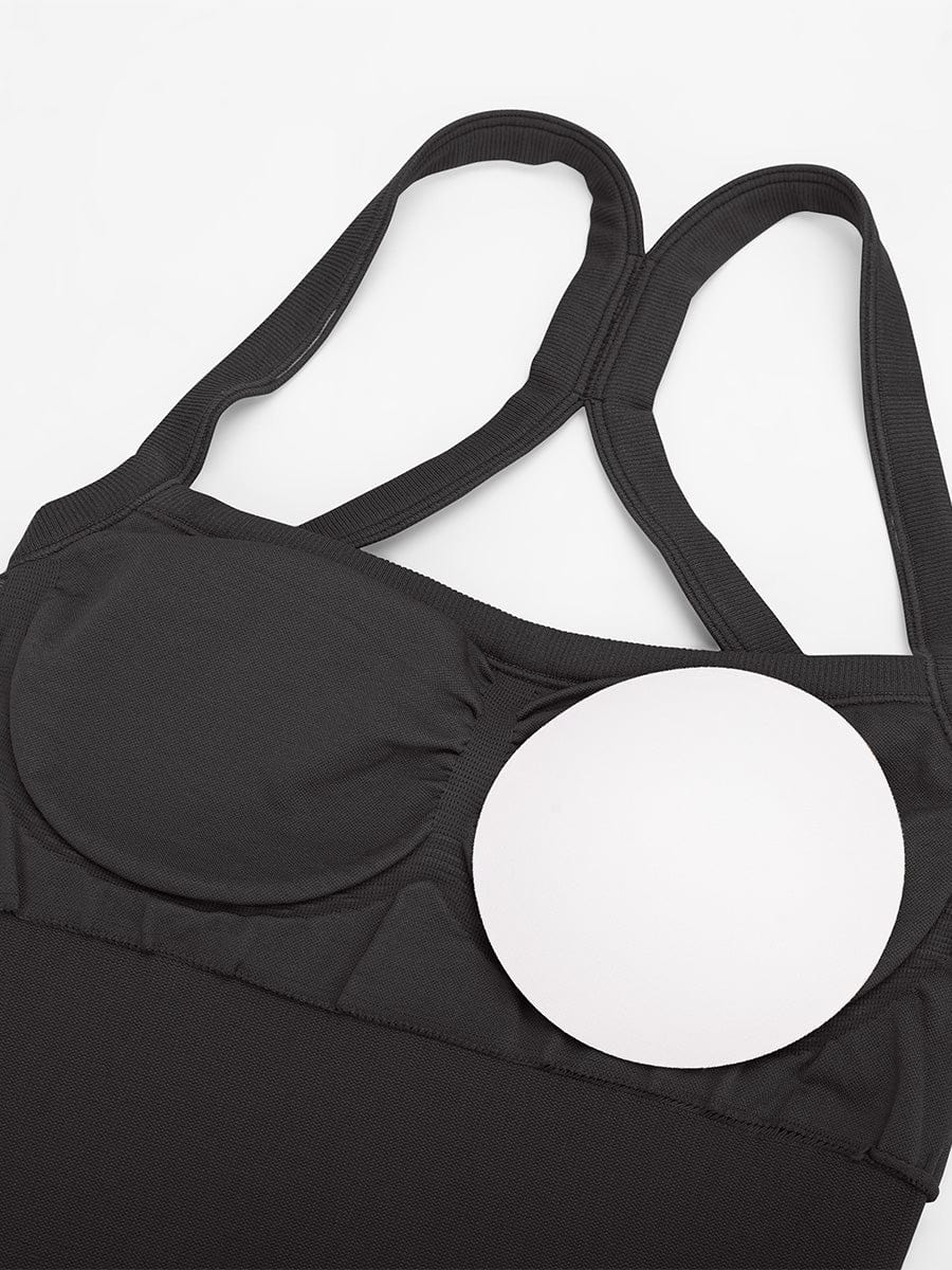 Seamless Sculpting Full-Length Jumpsuit with Cross-Back Straps