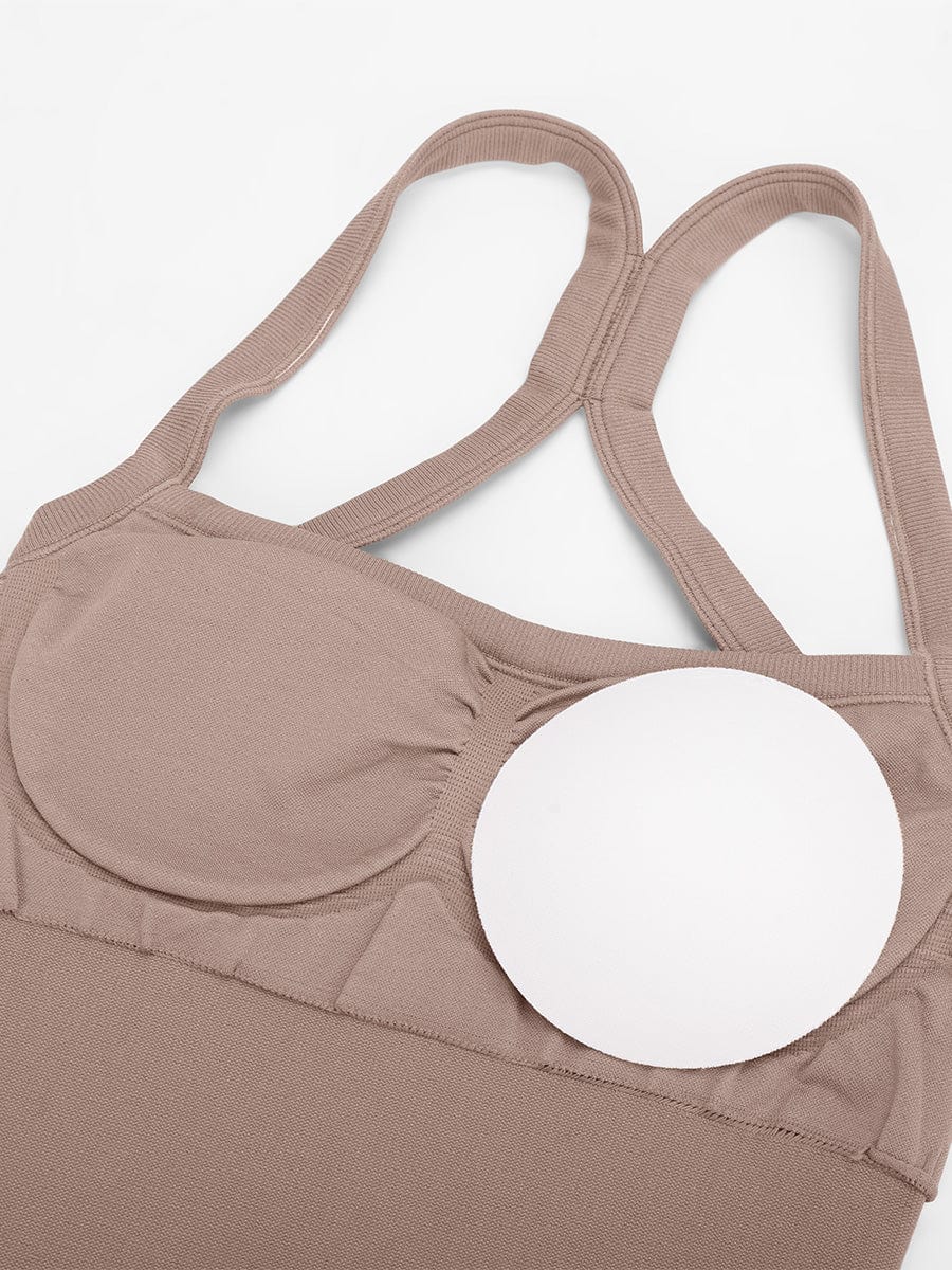 Seamless Sculpting Full-Length Jumpsuit with Cross-Back Straps