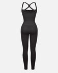 Seamless Sculpting Full-Length Jumpsuit with Cross-Back Straps