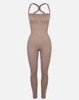Seamless Sculpting Full-Length Jumpsuit with Cross-Back Straps