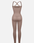 Seamless Sculpting Full-Length Jumpsuit with Cross-Back Straps