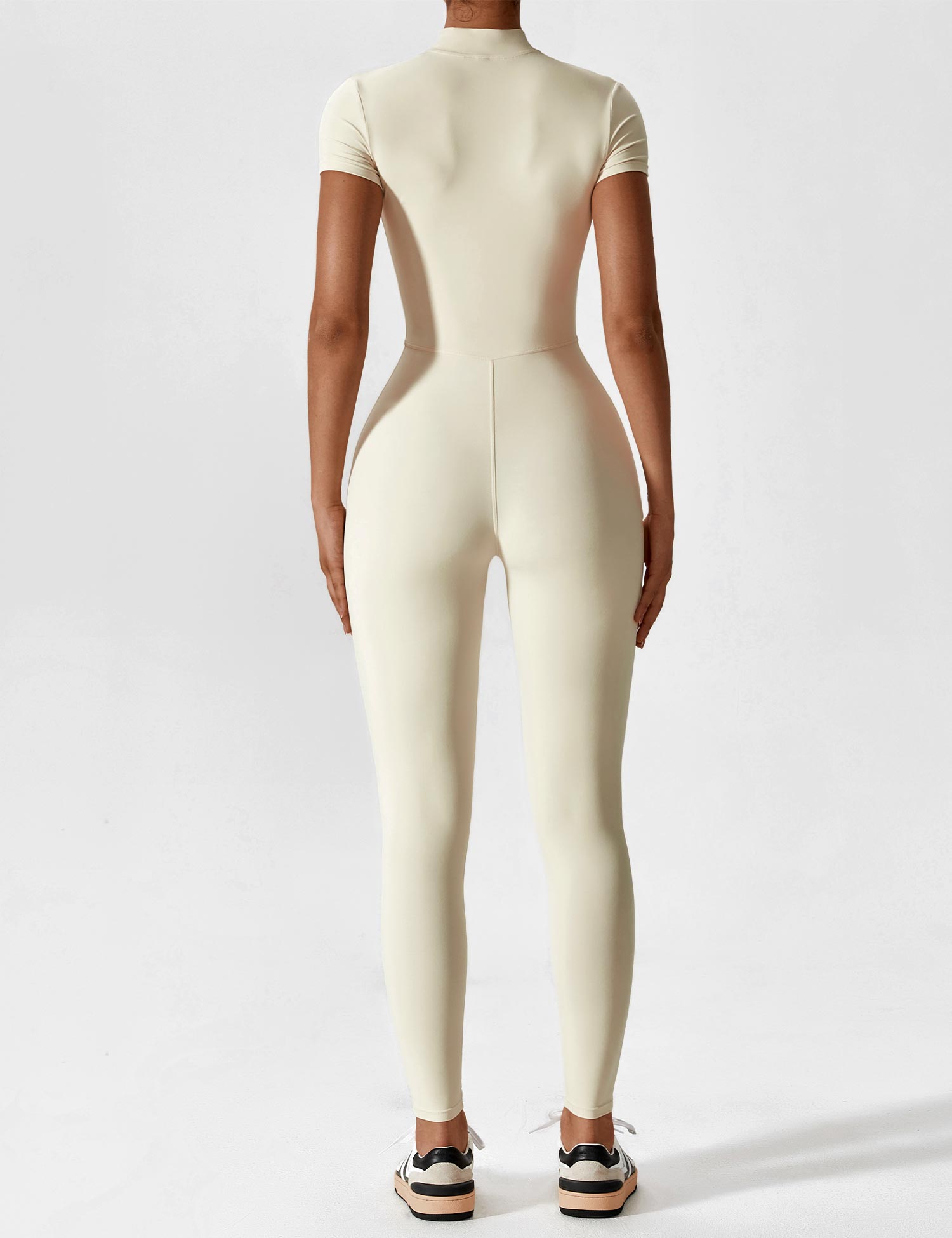 Contour Zip Long-Sleeve Performance Jumpsuit