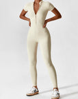 Contour Zip Long-Sleeve Performance Jumpsuit