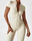 Contour Zip Long-Sleeve Performance Jumpsuit
