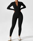 Contour Zip Long-Sleeve Performance Jumpsuit