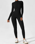 Contour Zip Long-Sleeve Performance Jumpsuit
