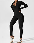Contour Zip Long-Sleeve Performance Jumpsuit