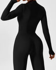Contour Zip Long-Sleeve Performance Jumpsuit
