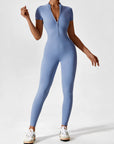 Contour Zip Long-Sleeve Performance Jumpsuit