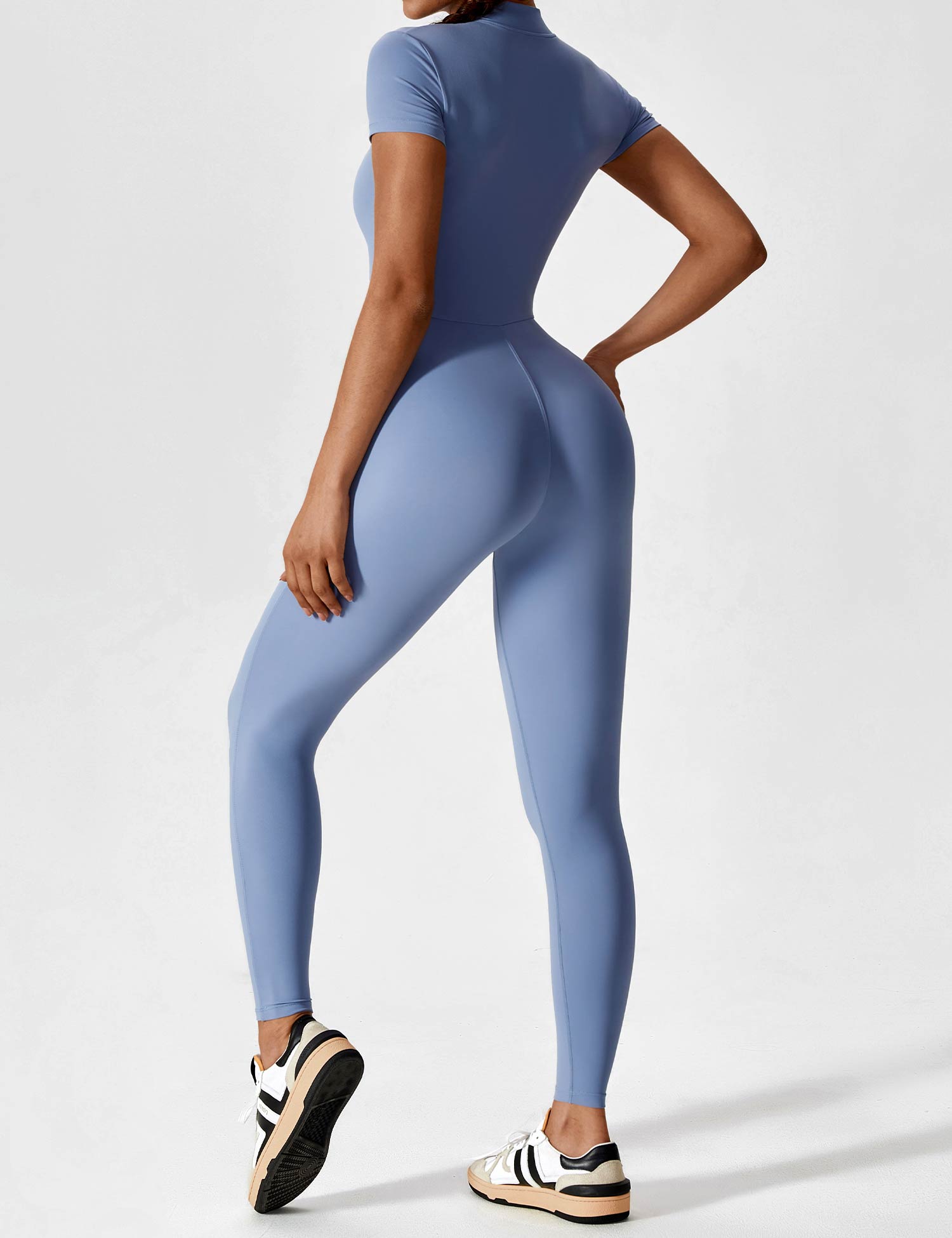 Contour Zip Long-Sleeve Performance Jumpsuit