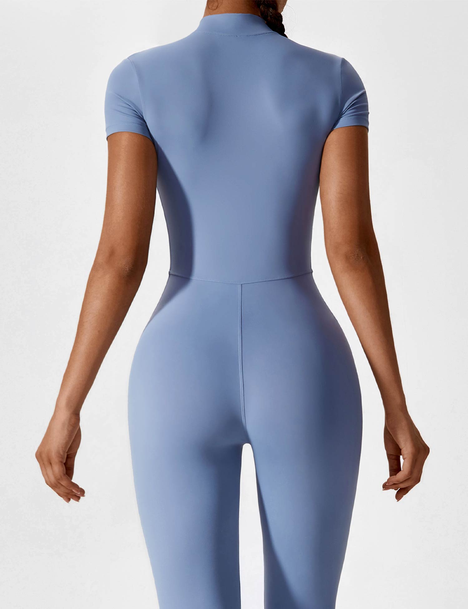Contour Zip Long-Sleeve Performance Jumpsuit
