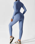 Contour Zip Long-Sleeve Performance Jumpsuit