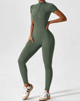 Contour Zip Long-Sleeve Performance Jumpsuit