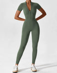 Contour Zip Long-Sleeve Performance Jumpsuit