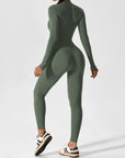 Contour Zip Long-Sleeve Performance Jumpsuit
