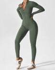 Contour Zip Long-Sleeve Performance Jumpsuit