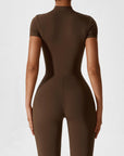 Contour Zip Long-Sleeve Performance Jumpsuit