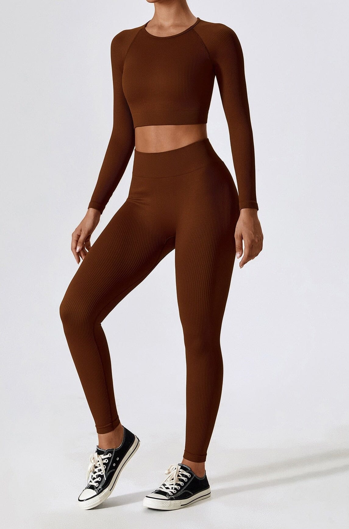 Ribbed Seamless Sculpting Long-Sleeve Set
